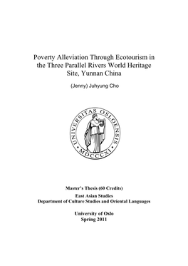 Poverty Alleviation Through Ecoturism in Yunnan, China