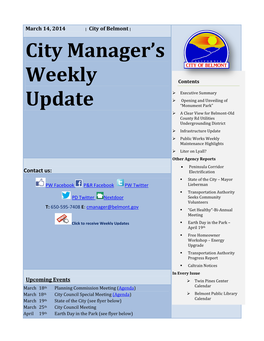 City Manager's Weekly Update