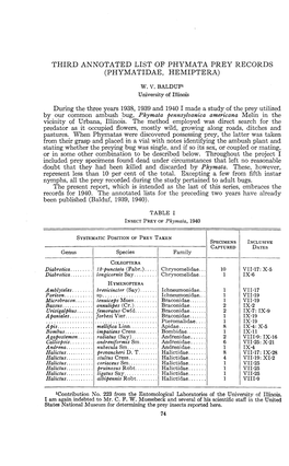 Third Annotated List of Phymata Prey Records (Phymatidae, Hemiptera)