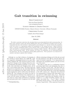 Gait Transition in Swimming