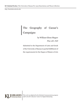 The Geography of Caesar's Campaigns