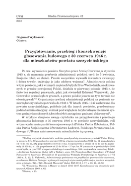 Przygotowanie, Przebieg I Konsekwencje Głosowania Ludowego Z 30 Czerwca 1946 R