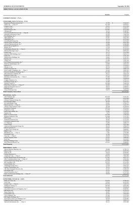 SCHEDULE of INVESTMENTS September 30, 2016 DIRECTIONAL