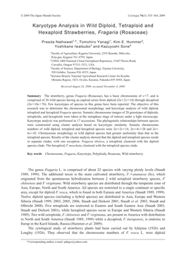 Karyotype Analysis in Wild Diploid, Tetraploid and Hexaploid Strawberries, Fragaria (Rosaceae)