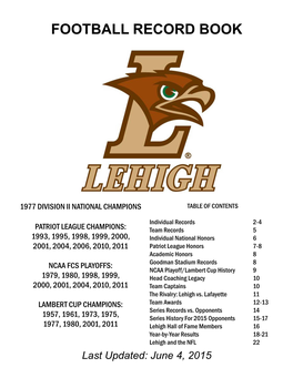 Football Record Book Template REVISED.Indd