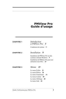 Pmview Pro Guide D'usage