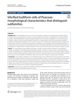 Silicified Bulliform Cells of Poaceae