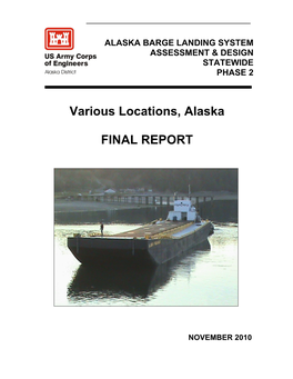 Various Locations, Alaska FINAL REPORT