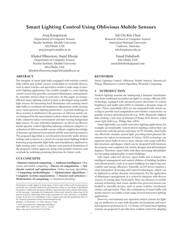 Smart Lighting Control Using Oblivious Mobile Sensors