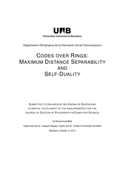 Codes Over Rings: Maximum Distance Separability And