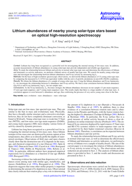 Lithium Abundances of Nearby Young Solar-Type Stars Based on Optical High-Resolution Spectroscopy