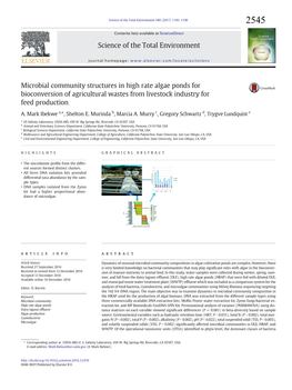 Microbial Community Structures in High Rate Algae Ponds for Bioconversion of Agricultural Wastes from Livestock Industry for Feed Production