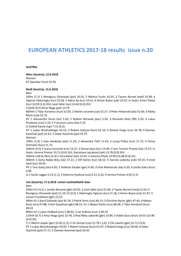 EUROPEAN ATHLETICS 2017-18 Results Issue N.20