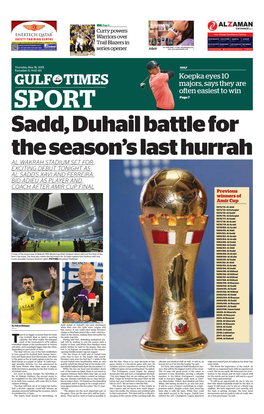 Sadd, Duhail Battle for the Season's Last Hurrah