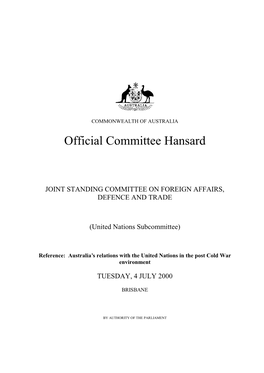 Official Committee Hansard