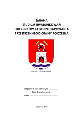 Zmiana Studium Uwarunkowań I Kierunków Zagospodarowania Przestrzennego Gminy Poczesna