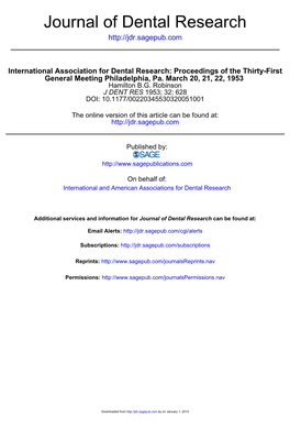 Journal of Dental Research