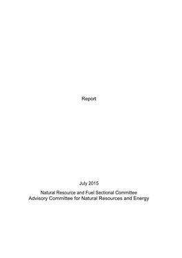 Report July 2015 Natural Resource and Fuel Sectional Committee