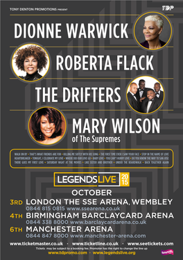 DIONNE WARWICK ROBERTA FLACK the DRIFTERS MARY WILSON of the Supremes