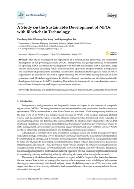 A Study on the Sustainable Development of Npos with Blockchain Technology