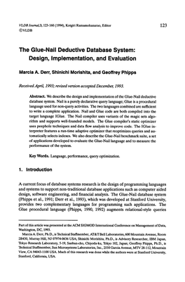 The Glue-Nail Deductive Database System: Design, Implementation, and Evaluation