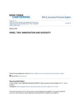 Immigration and Diversity