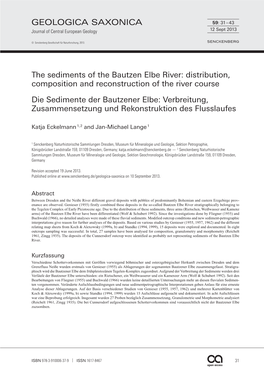 The Sediments of the Bautzen Elbe River: Distribution, Composition And