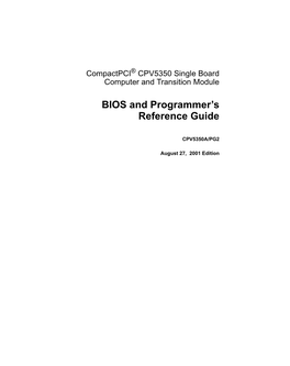 BIOS and Programmer's Reference Guide