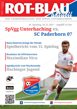 Spvgg Unterhaching Stadionmagazin 2017/2018 Nr. 07