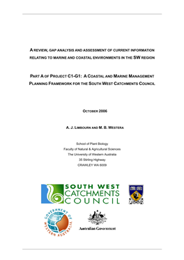 Benchmark Study on Marine Communities of the South West (Capes) Region for Long-Term Monitoring Including the Proposed Capes Marine Reserve