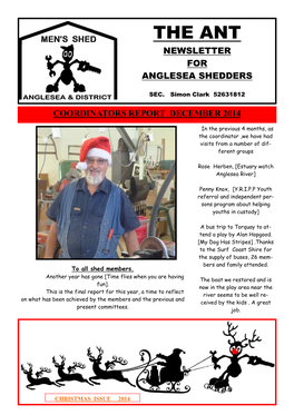 The Ant Newsletter for Anglesea Shedders