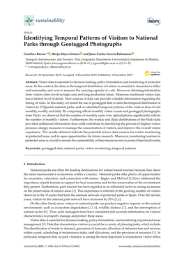 Identifying Temporal Patterns of Visitors to National Parks Through Geotagged Photographs