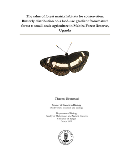 The Value of Forest Matrix Ha Butterfly Distribution on a Forest to Small