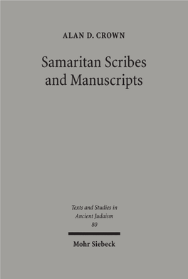 Samaritan Scribes and Manuscripts