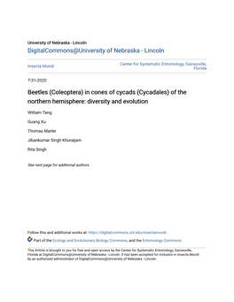 Beetles (Coleoptera) in Cones of Cycads (Cycadales) of the Northern Hemisphere: Diversity and Evolution