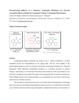 Propargylic Substituent Can Override Aromaticity Effects in Radical Peri-Cyclizations on Route to Expanded Polyaromatics