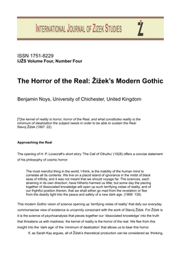 The Horror of the Real: Žižek's Modern Gothic