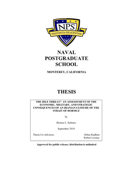 An Assessment of the Economic, Military and Strategic Consequences of an Iranian Closure of the Strait of Hormuz 6