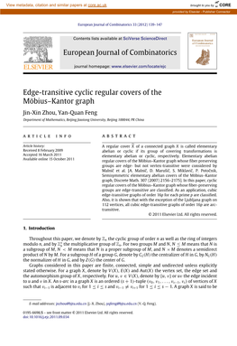 Kantor Graph Jin-Xin Zhou, Yan-Quan Feng Department of Mathematics, Beijing Jiaotong University, Beijing 100044, PR China