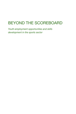 Beyond the Scoreboard Youth Employement Opportunities And