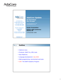 Adacore Update