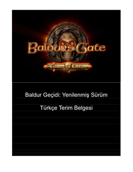 Baldur Geçidi: Yenilenmiş Sürüm Türkçe Terim Belgesi