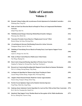 Table of Contents of V2