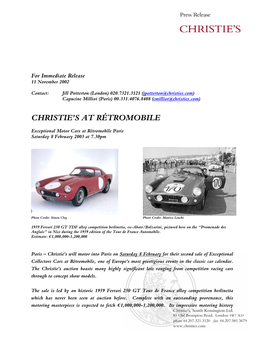 Christie's at Rétromobile