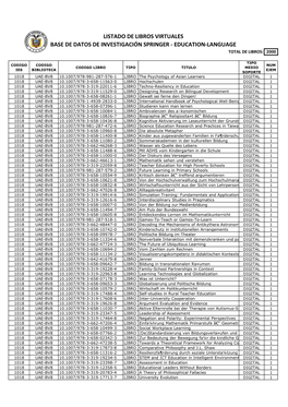 Education-Language Total De Libros: 2000