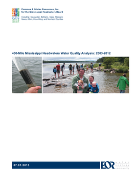 400-Mile Mississippi Headwaters Water Quality Analysis: 2003-2012