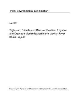 53109-001: Climate and Disaster Resilient Irrigation and Drainage