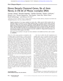 Eleven Densely Clustered Genes, Six of Them Novel, in 176 Kb of Mouse T-Complex DNA George J