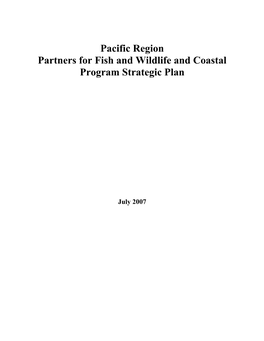 Pacific Region Partners for Fish and Wildlife and Coastal Program Strategic Plan