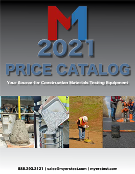 PRICE CATALOG Your Source for Construction Materials Testing Equipment About Us